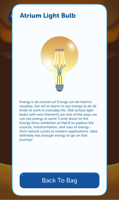 Saba's Time Quest atrium lightbulb