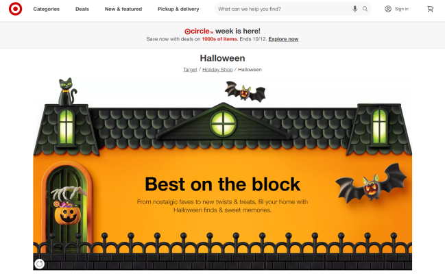 Target Halloween animated banner in e-commerce